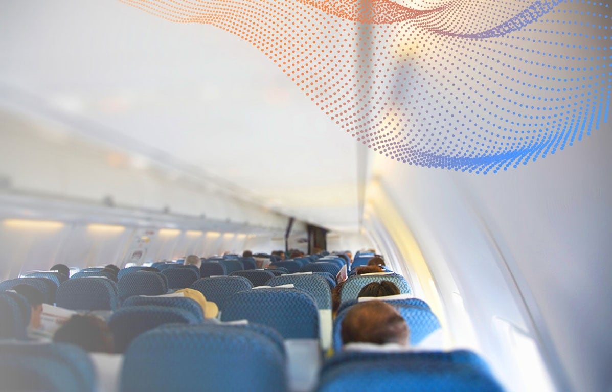 Passagiere in einem Flugzeug