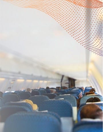 Passagiere in einem Flugzeug