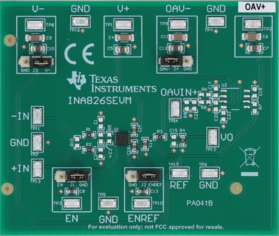 Technische Zeichnung - Texas Instruments INA826SEVM Verstärker-Evaluierungsmodul (EVM)