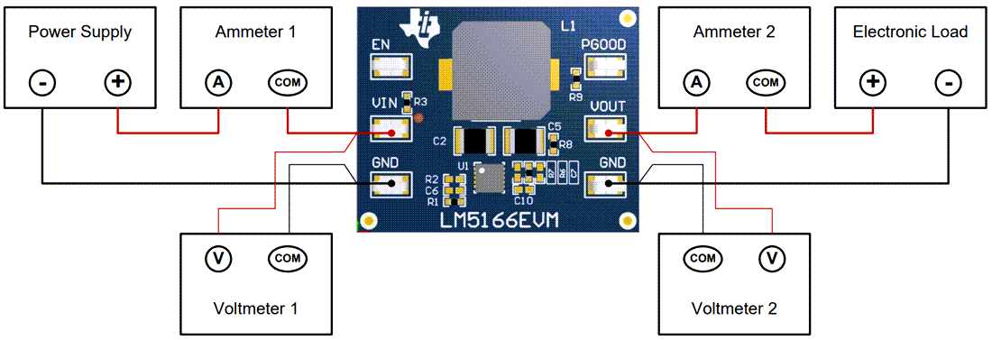 Technische Zeichnung - Texas Instruments LM5166EVM-C50A Evaluationsmodul (EVM)