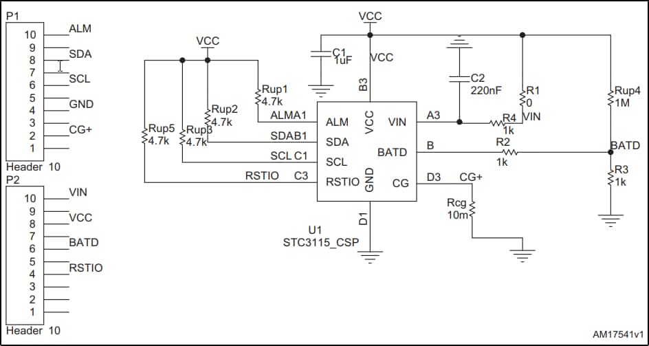 Schaltplan - STMicroelectronics STEVAL-ISB014V2 Batterieüberwachung mit Alarmausgang