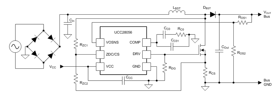 Blockdiagramm - Texas Instruments UCC28056 Leistungsstarker PFC-Controller