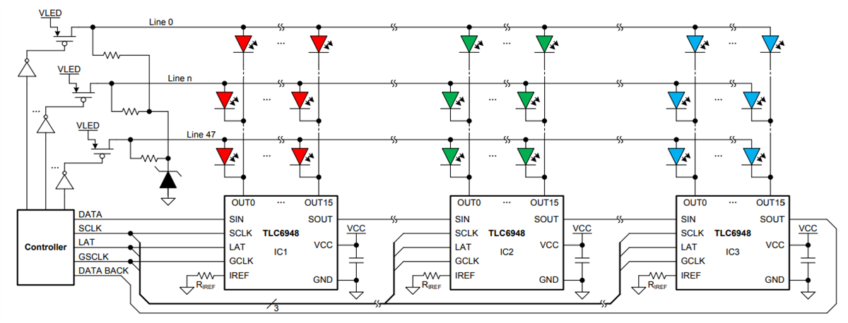 Schaltplan - Texas Instruments TLC694x Konstantstrom-LED-Treiber