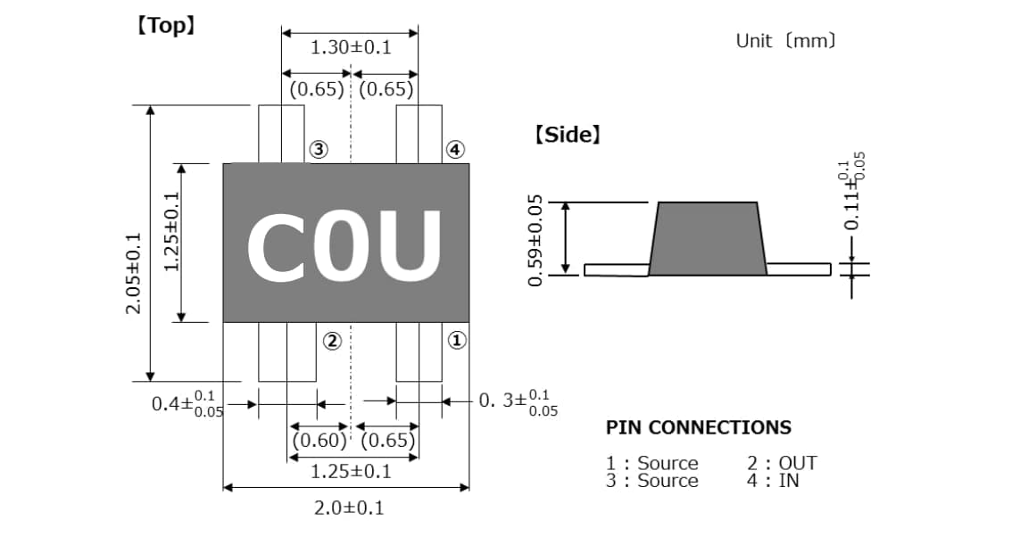 Mechanical Drawing - CEL CA3509M4 L-to-S Band Low Noise Amplifier ICs Mechanical Drawing - CEL CA3509M4 L-to-S Band Low Noise Amplifier ICs