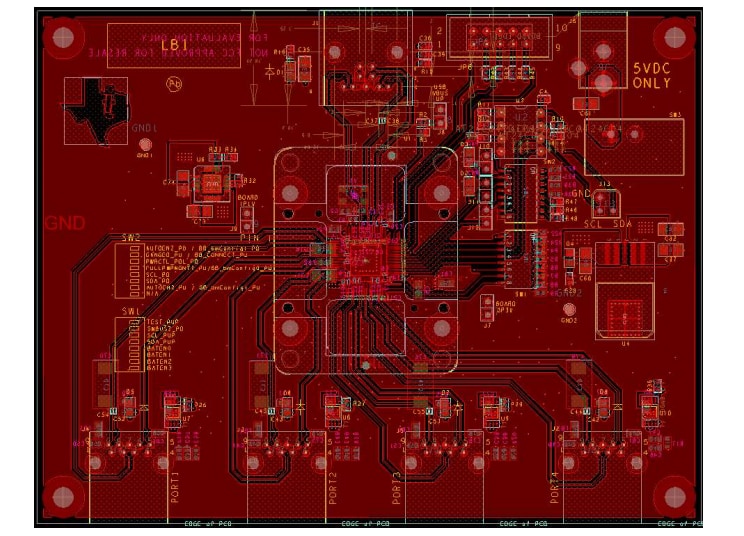 Schaltungsanordnung - Texas Instruments TUSB8044AEVM Evaluierungsmodul Schaltungsanordnung - Texas Instruments TUSB8044AEVM Evaluierungsmodul