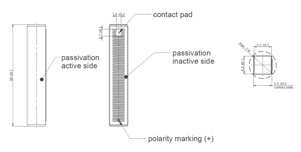 EPCOS / TDK B58004 Mehrschicht-Piezo-Aktor mit passiviertem Stapel EPCOS / TDK B58004 Mehrschicht-Piezo-Aktor mit passiviertem Stapel