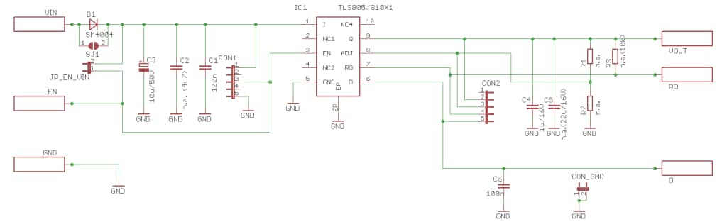 Schaltplan - Infineon Technologies TLS805D1LDV50 Demonstrationsboard