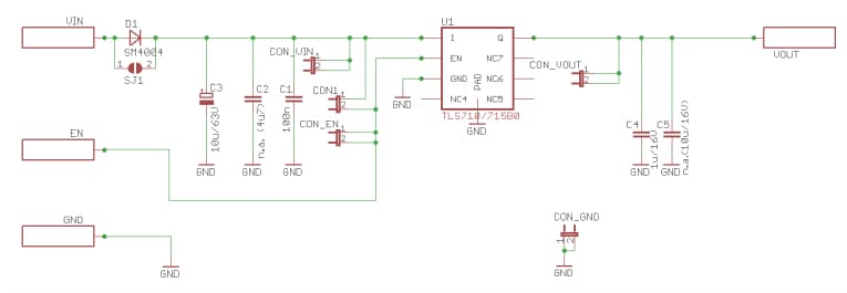 Schaltplan - Infineon Technologies TLS715B0EJ Demonstrationsboard