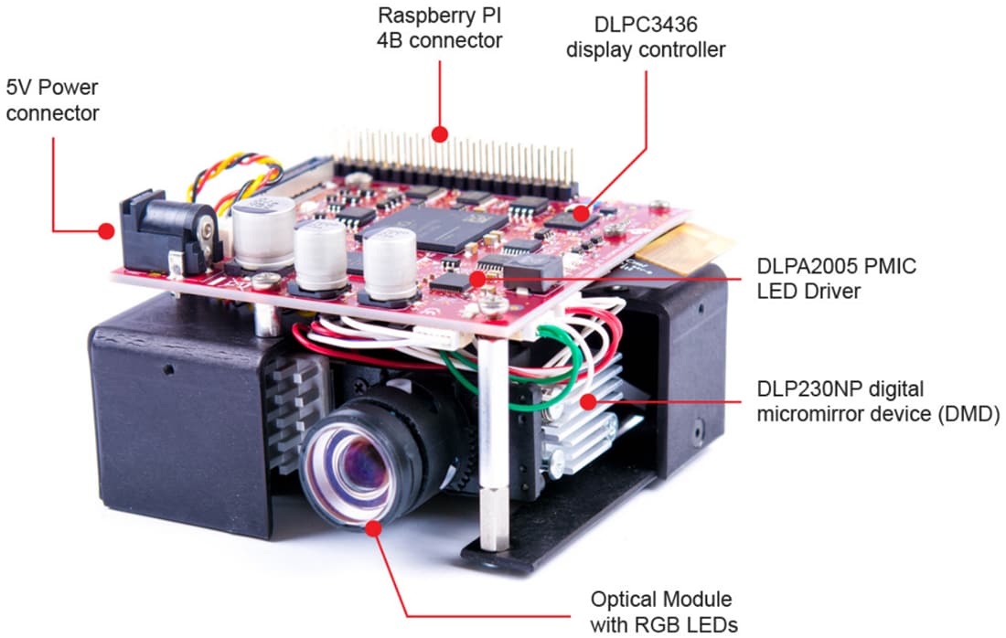 Technische Zeichnung - Texas Instruments DLPDLCR230NPEVM DLP®-LightCrafter™-Display 230NP