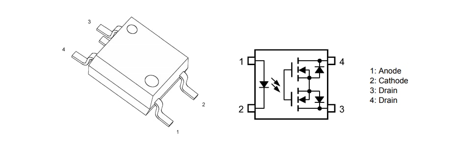 Technische Zeichnung - Toshiba TLP3145 Fotorelais