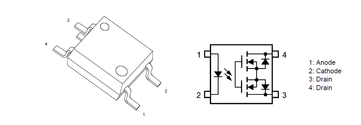 Technische Zeichnung - Toshiba TLP3147 Fotorelais