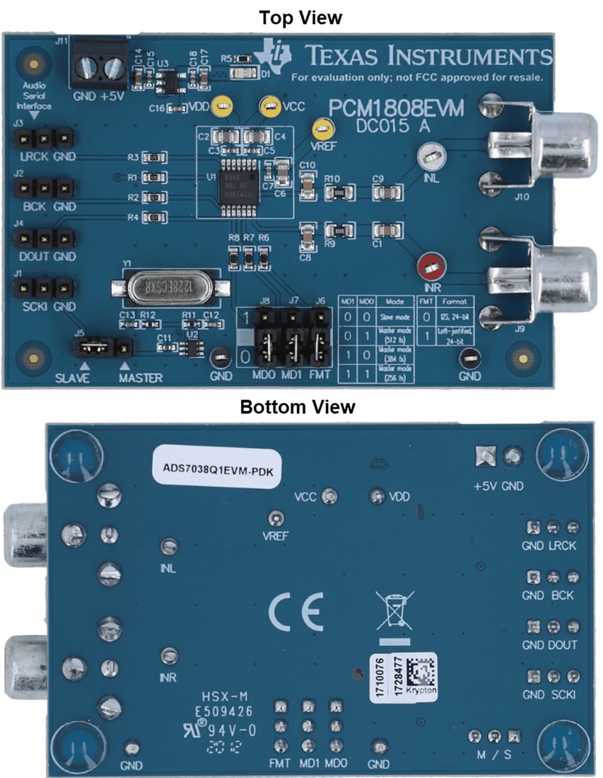 Technische Zeichnung - Texas Instruments PCM1808EVM ADC-Evaluierungsmodul (EVM)