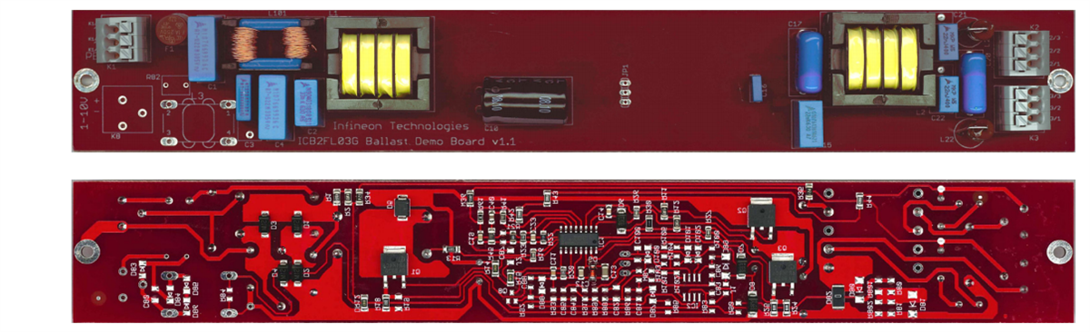 Infineon Technologies EVALICB2FL03G 54-W-Smart-Vorschaltgerät-Board