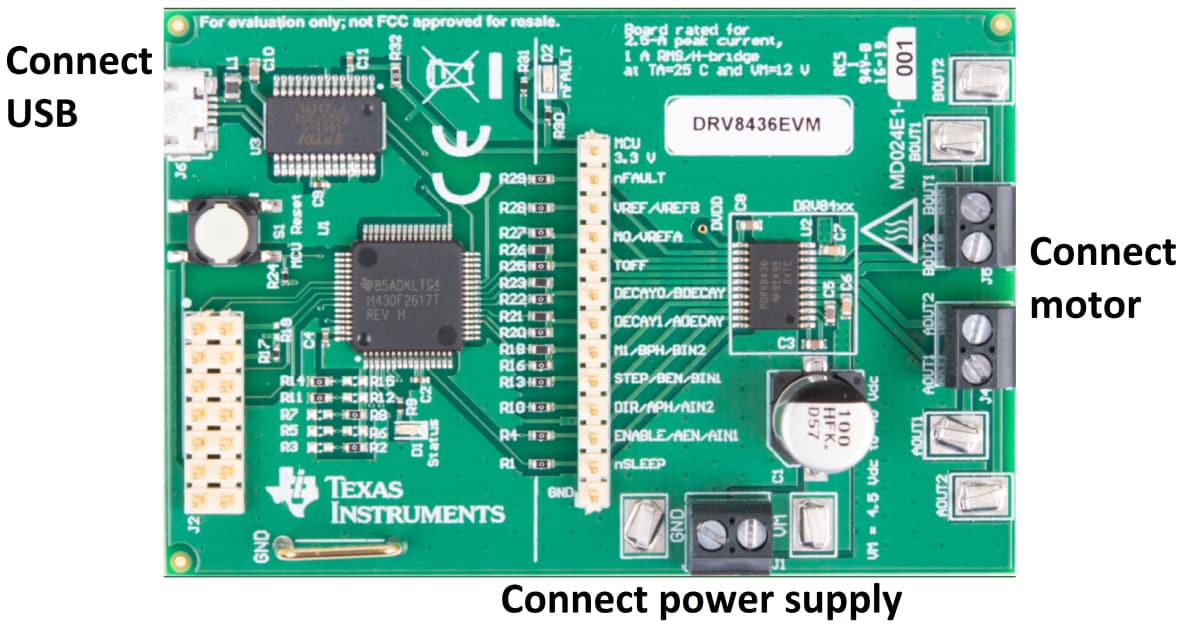 Texas Instruments DRV8436EVM Schrittmotortreiber-Evaluierungsmodul