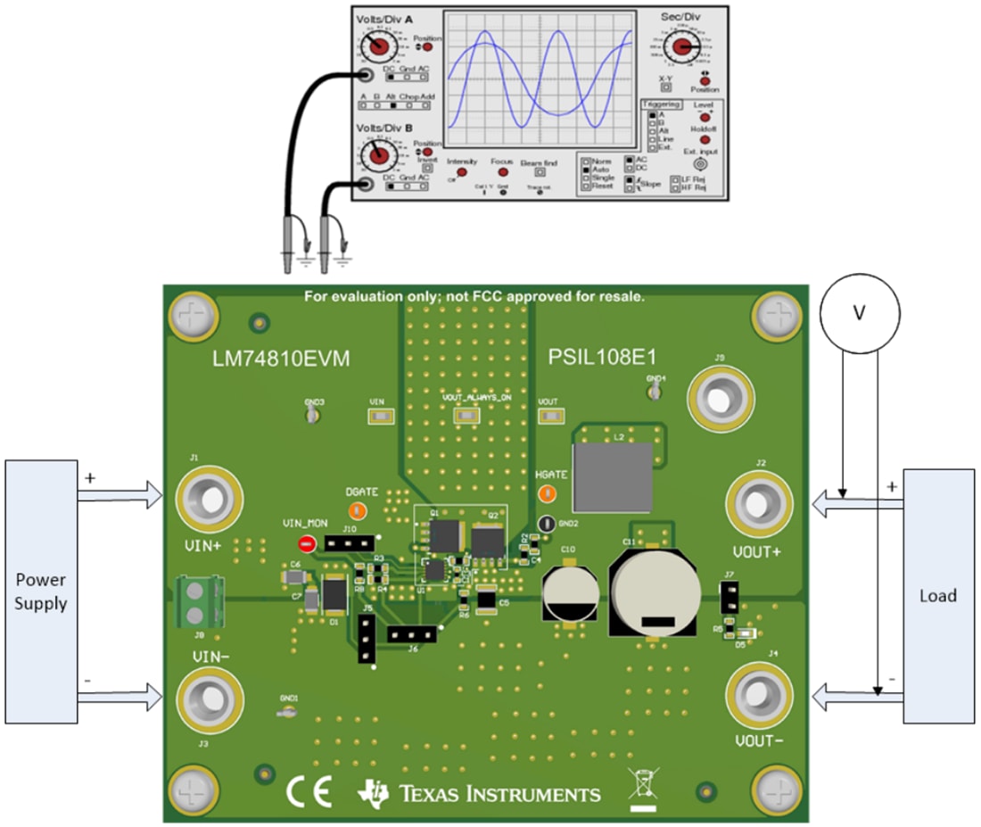 Technische Zeichnung - Texas Instruments LM74810EVM Controller-Evaluierungsmodul (EVM)