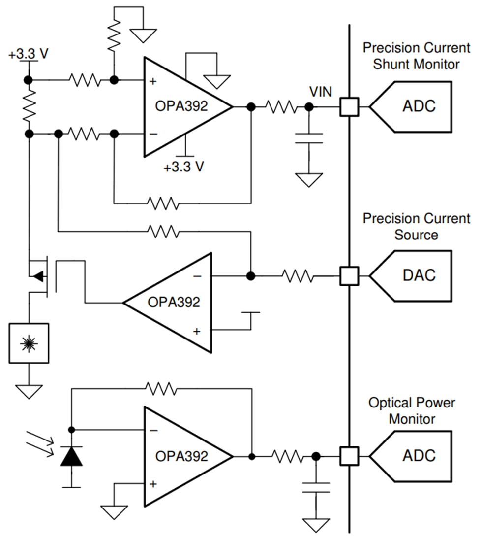 Applikations-Schaltungsdiagramm - Texas Instruments OPAx392 e-trim™-Operationsverstärker