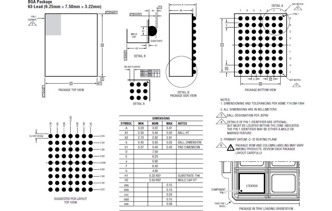 Technische Zeichnung - Analog Devices Inc. LTM4705 μModule-DC/DC-Regler Technische Zeichnung - Analog Devices Inc. LTM4705 μModule-DC/DC-Regler