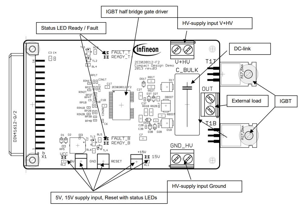 Infineon Technologies 2ED020I12FA Evaluierungskit Infineon Technologies 2ED020I12FA Evaluierungskit