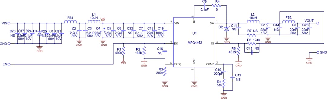 Schematic - Monolithic Power Systems (MPS) EVQ4462-N-00A Evaluation Board Schematic - Monolithic Power Systems (MPS) EVQ4462-N-00A Evaluation Board