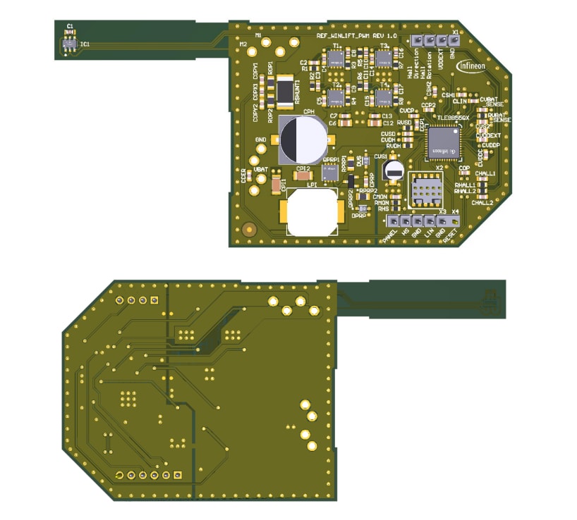 Schaltungsanordnung - Infineon Technologies REF_WINLIFT_TLE9855 Referenzdesign