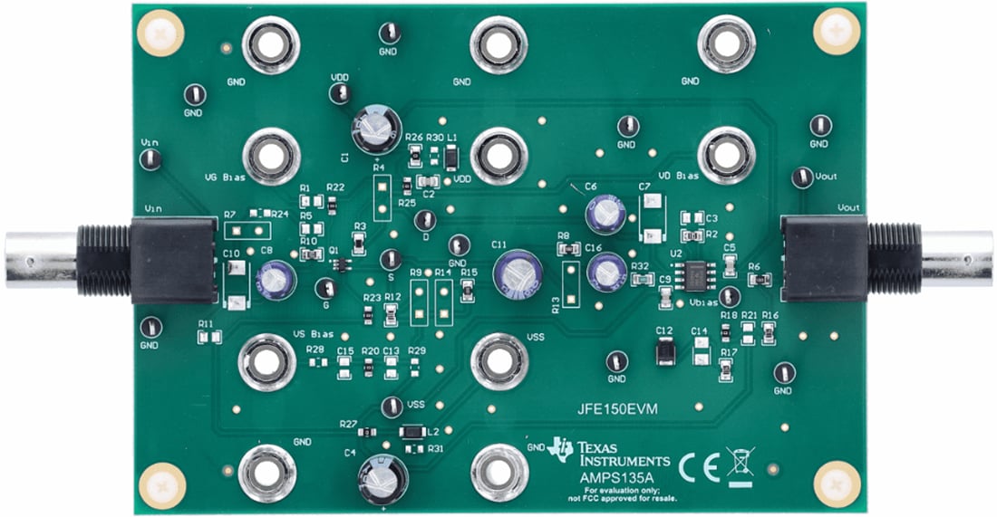 Technische Zeichnung - Texas Instruments JFE150EVM JFET-Evaluierungsmodul (EVM)