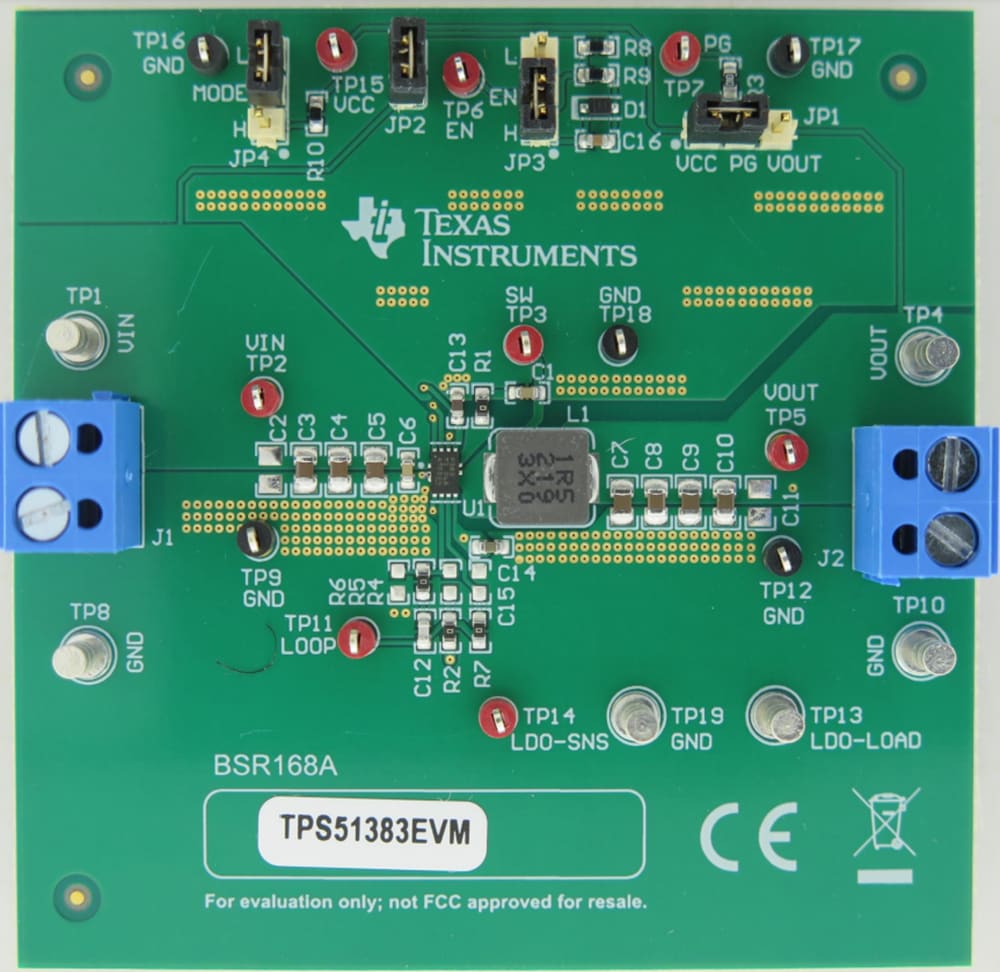 Technische Zeichnung - Texas Instruments TPS51383EVM Wandler-Evaluierungsmodul