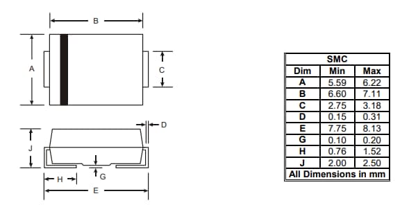 Diodes Incorporated S8MCQ Oberflächenmontierter Passivierter Glasgleichrichter