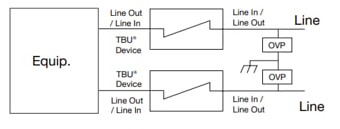 Applikations-Schaltungsdiagramm - Bourns TBU-CA-Q TBU®-Hochgeschwindigkeits-Schutzvorrichtungen