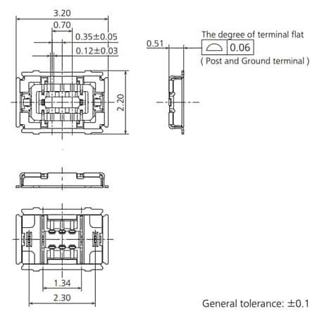 Tabelle - Panasonic Industrial Devices RF4 HF-Steckverbinder mit schmalem Rastermaß