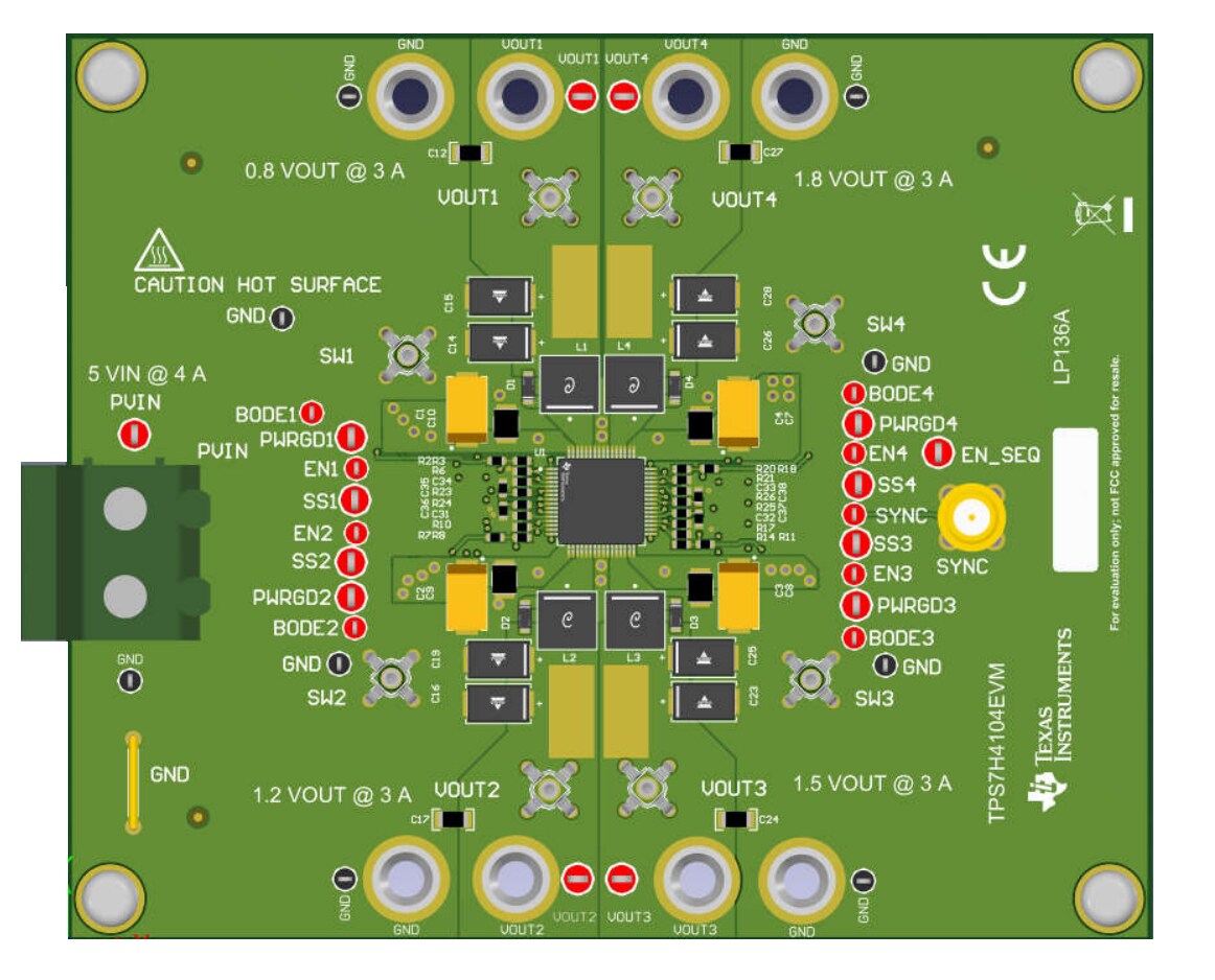 Schaltungsanordnung - Texas Instruments TPS7H4104EVM Evaluierungsmodul