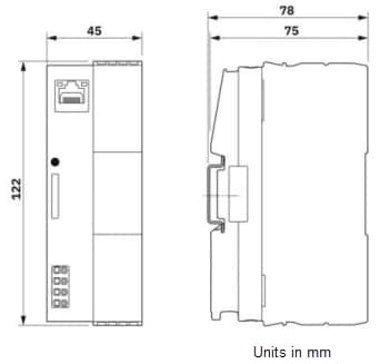 Technische Zeichnung - Phoenix Contact PLCnext AXC F 1252 Regler