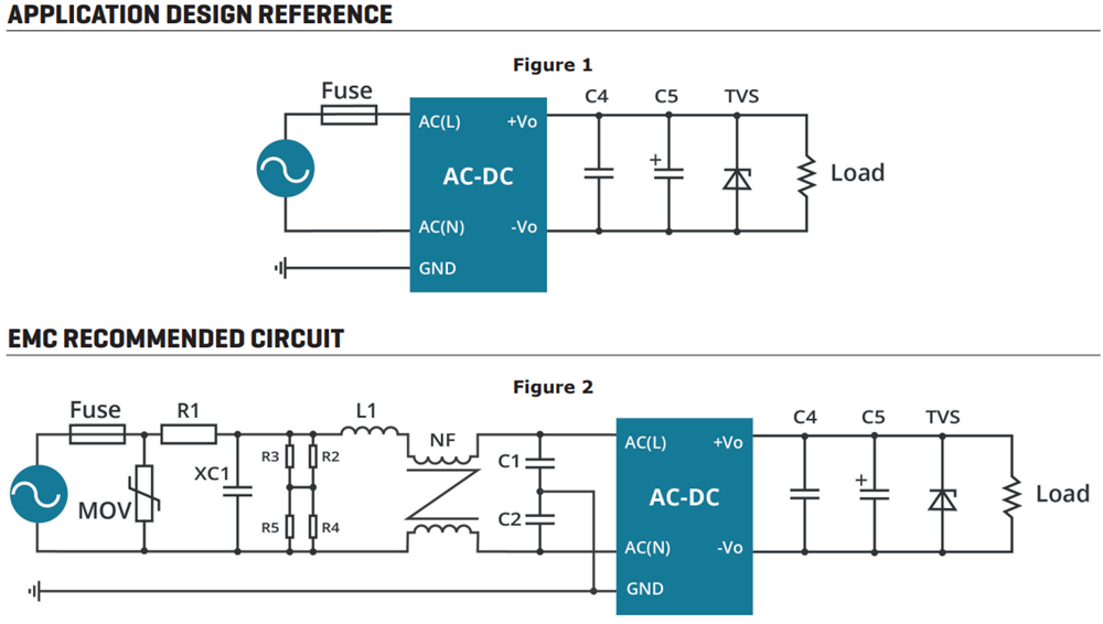 Applikations-Schaltungsdiagramm - CUI Inc PSK-25G Gekapselte AC/DC-Netzteile