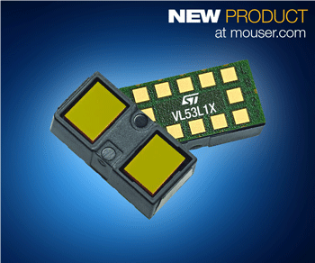 Now at Mouser Electronics: STMicroelectronics’ VL53L1X ToF Proximity Sensor, Measures Distance to 4 